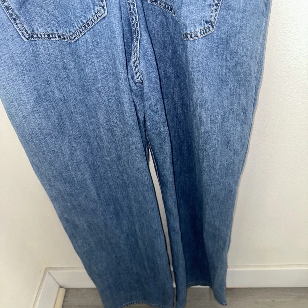 Hollister High Rise Vintage Overall Denim Straight Leg Size‎ S